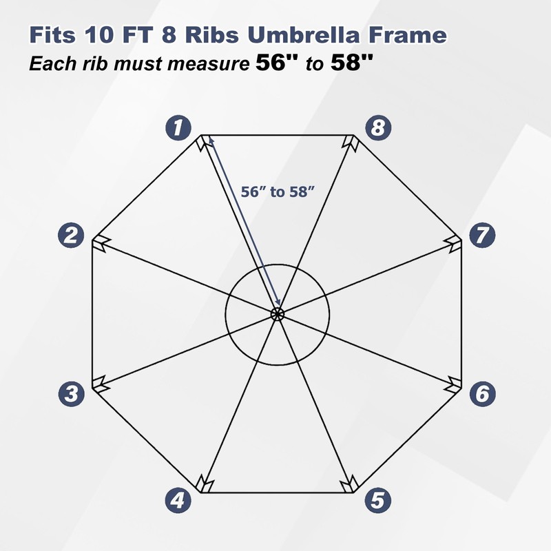 10ft Patio Umbrella Replacement Canopy 8 Ribs UV Protection Outdoor-Canopy Only gallery