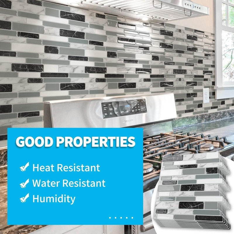 Easy Installation Peel and Stick Wall Tiles - 20 Count gallery