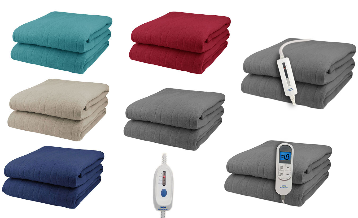 Pure Warmth Solid Flannel Electric Heated Warming Blanket gallery