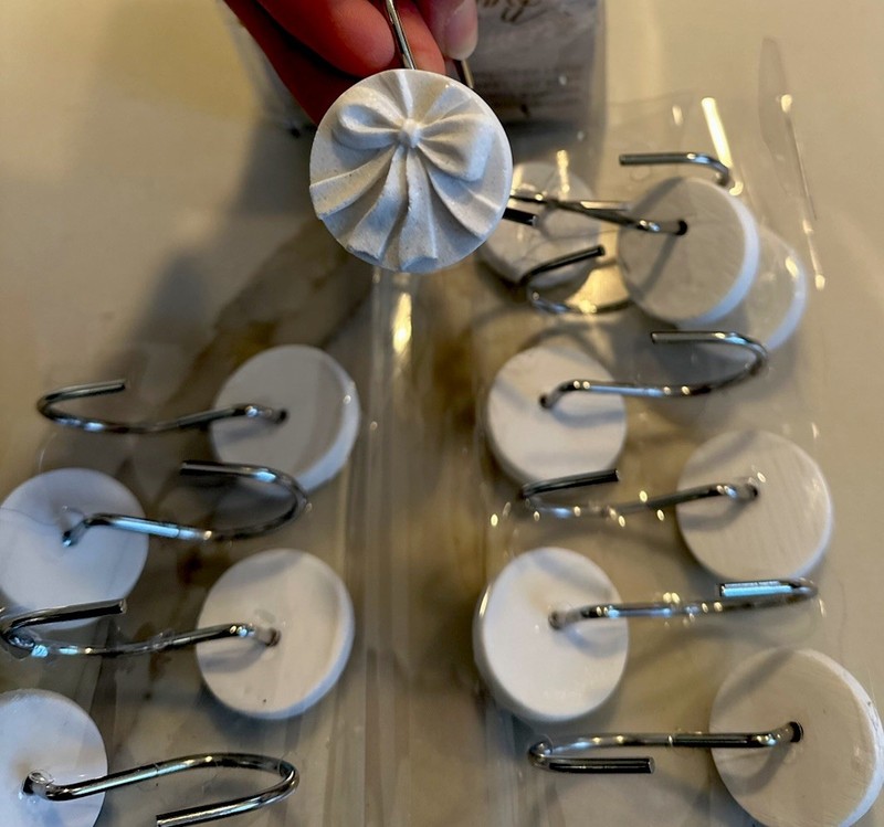 White Matte Ceramic Bow Shower Curtain Hooks Set of 12 Bathroom Decor gallery