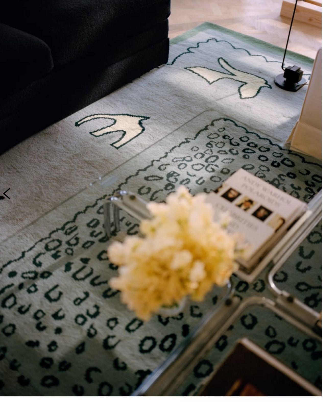 Hand-Tufted Wool Rug | Abstract Animal Print | Pastel Blue & Green Area Rug gallery