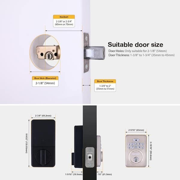 Defiant Electronic Deadbolt Keypad Satin Silver, Backlit LED, ANSI Grade 3 gallery