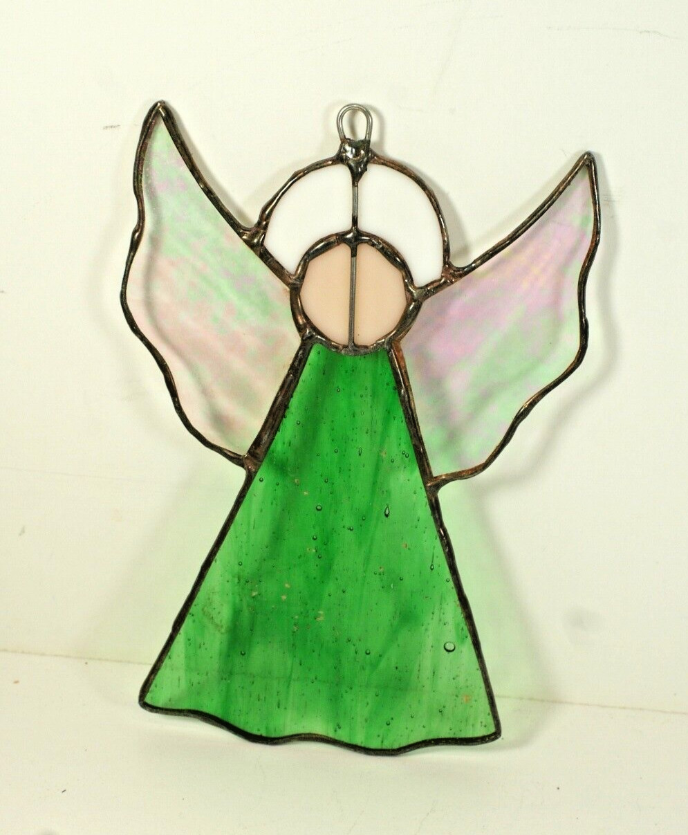 SG35 - Handcrafted Stained Glass Suncatcher, Small Angel, 5.5 X 4 in gallery
