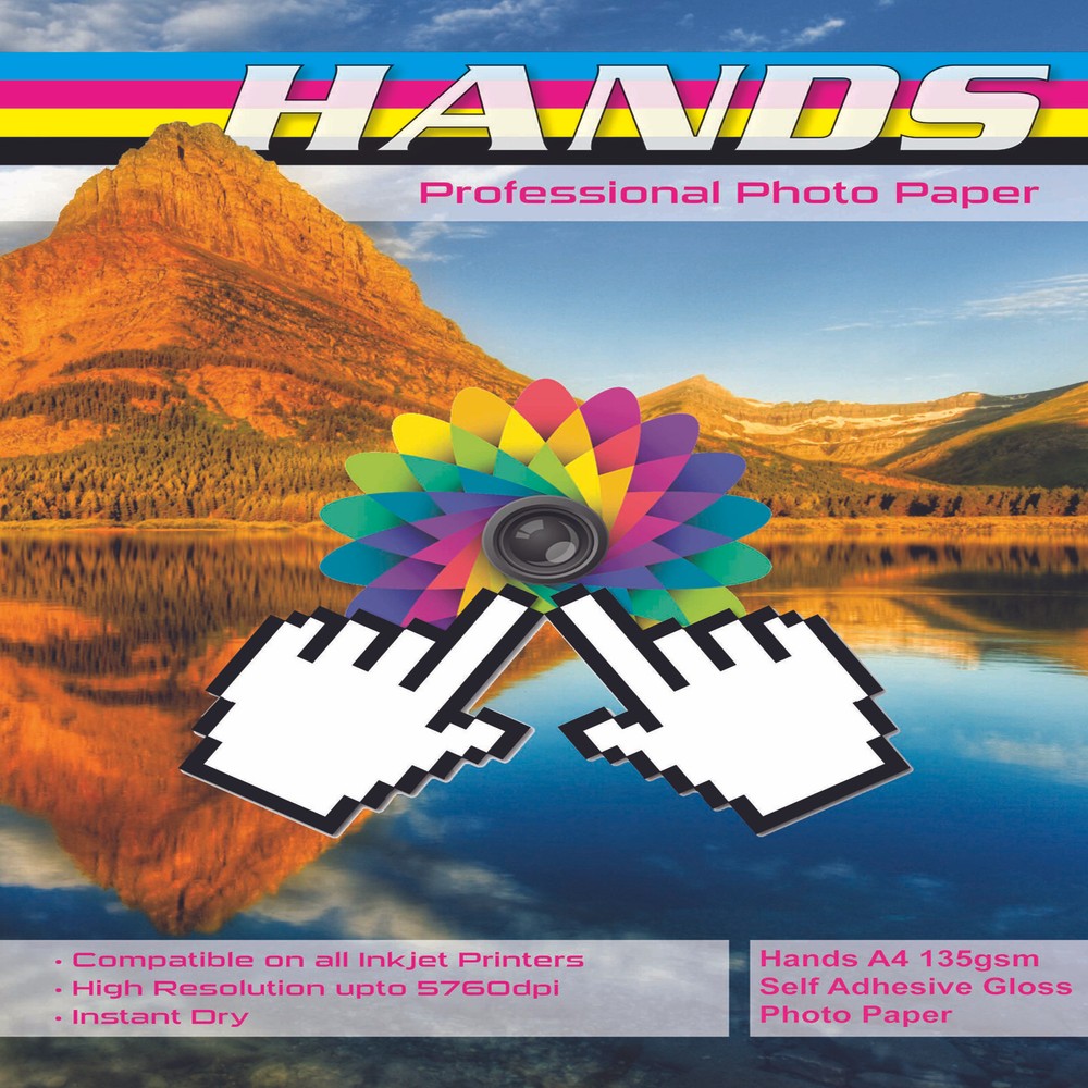 200 Sheets Hands Professional A4 135gsm Self Adhesive Glossy (Gloss) Paper