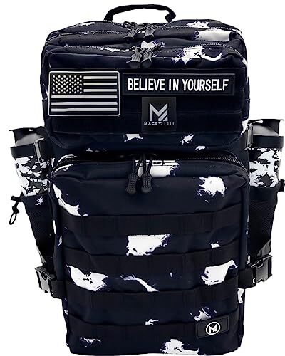 Macky Tactical Backpack - 45L Gym and CrossFit Backpack with Cup Holders Include 2