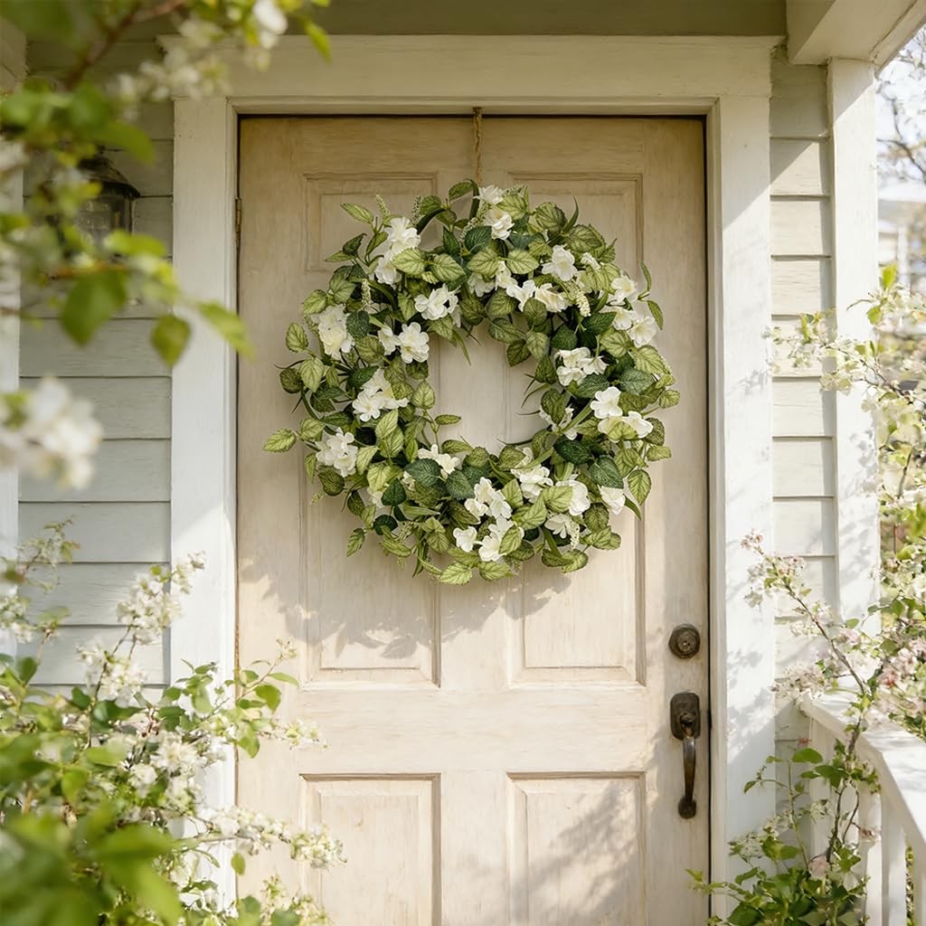 24 Inch Spring Wreaths for Front Door, All Seasons Summer Wreath with Fade-Re... gallery