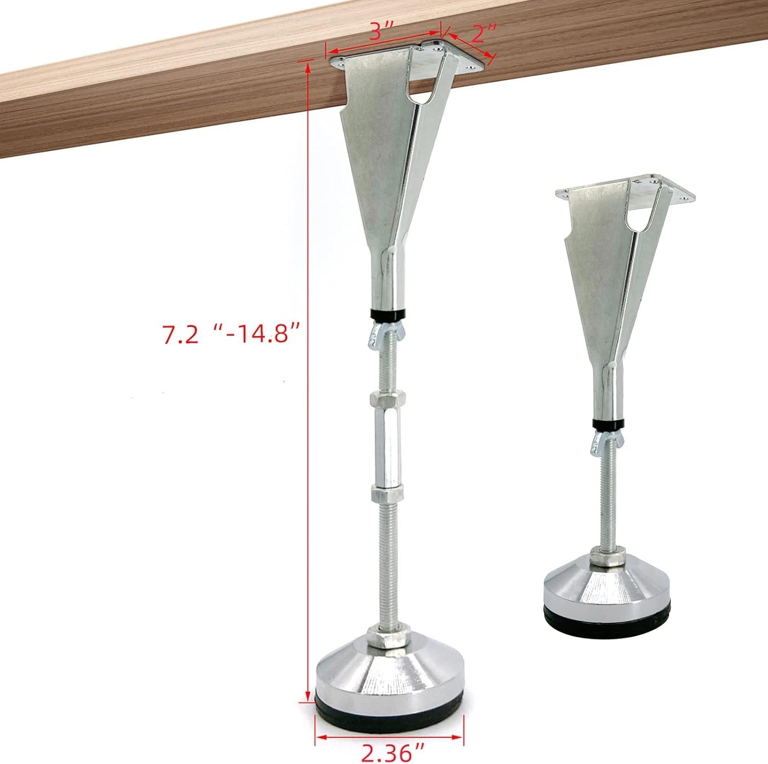 Adjustable Height Center Support Leg Bed Frame Slat Steel Hardware 4 PCS gallery
