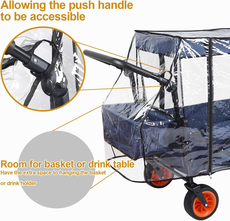 Waterproof Collapsible Wagon Rain & Sun Cover - Windproof Uv-Resistant Canopy fo gallery