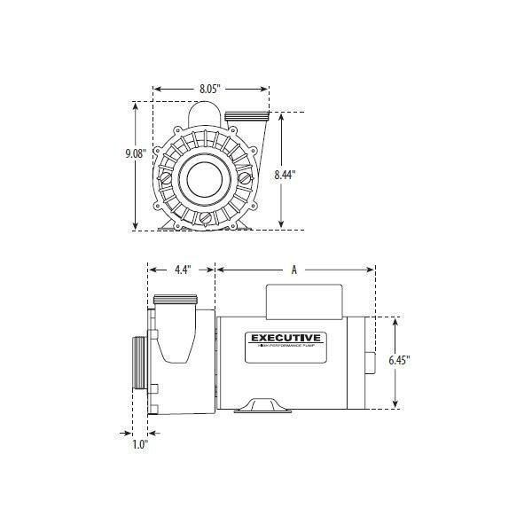 Executive 56-Frame 2HP Dual-Speed Spa Pump, 2in. Intake, 2in. Discharge, 230V gallery