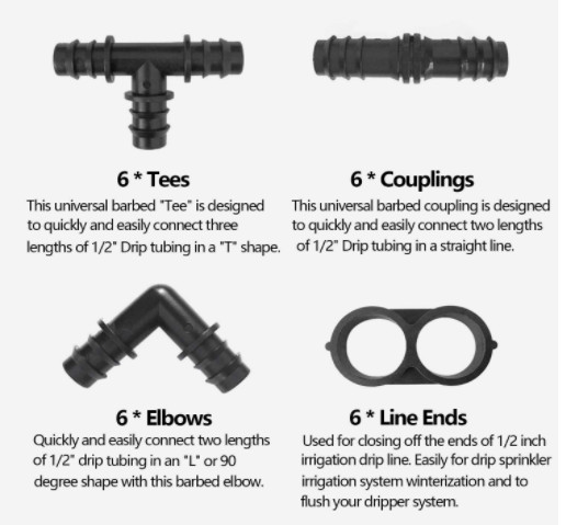 1/2 in. Drip Irrigation Tubing Barb Tee Connector (20-Pack) 16mm gallery