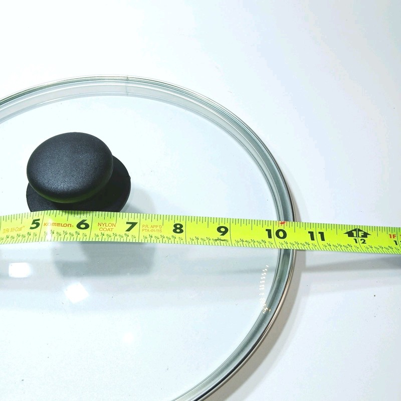 ( 9.5" inside Lip) outside 10.5" Tempered Glass Lid Frying Pan Replacement Cover gallery