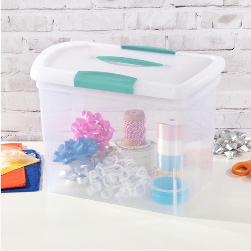 Sterilite Large Nesting ShowOffs, Stackable Small Storage Bin with Lid, 6 Pack gallery