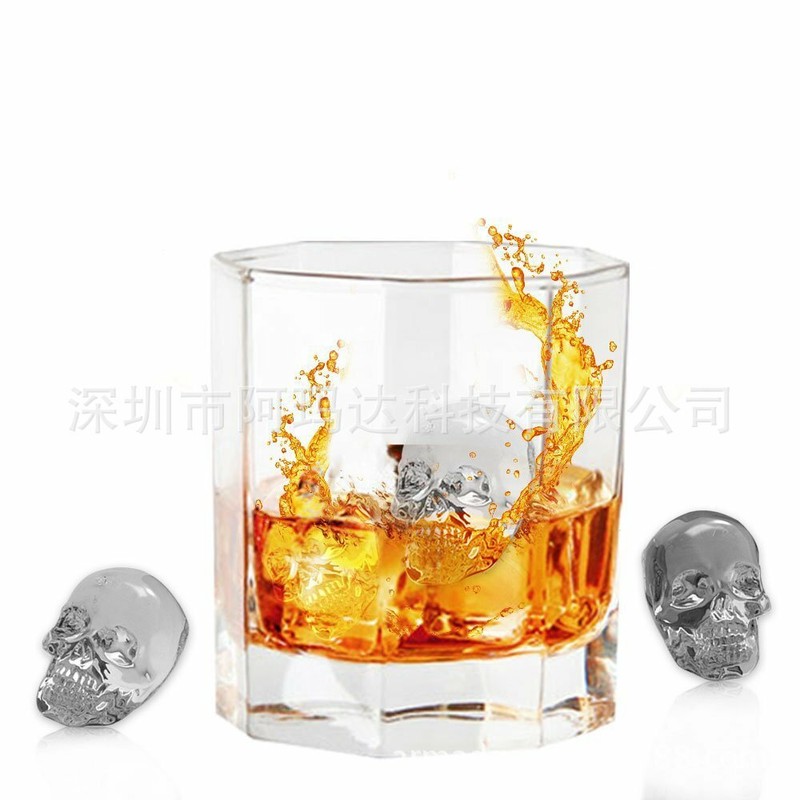 Silicone 3D Skull ICE Cube Tray Maker Round Ball Sphere Mold Whiskey Cocktails gallery