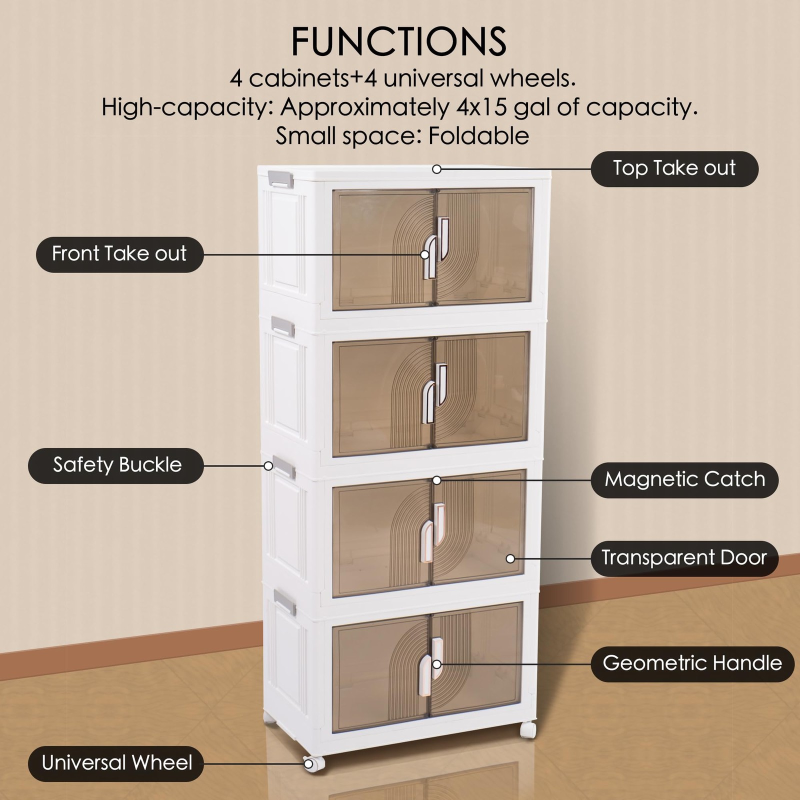 Foldable Storage Bins with Lids Stackable Storage Bins with Doors and Wheels ... gallery