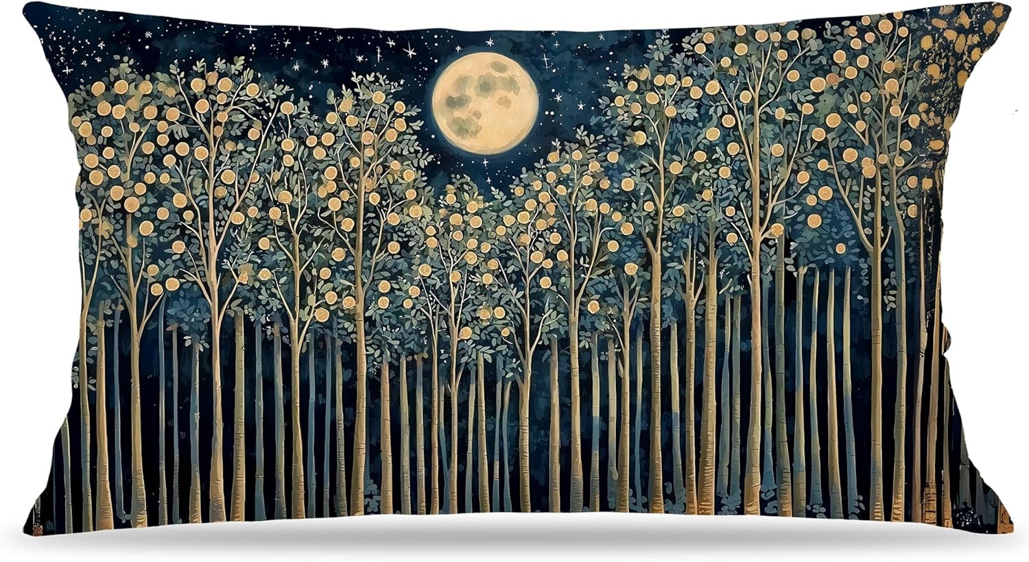 Rustic William Morris Night Moon Forest Green Decor Pillow Covers 12x20,Vintage gallery