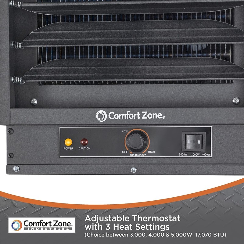 Hard-Wired Ceiling Mount Garage Electric Space Heater, Fan-Forced, 5,000 watt, 2 gallery