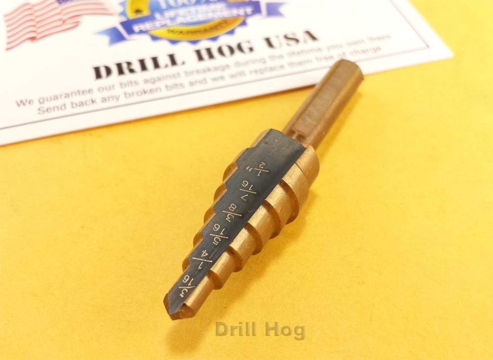 3/16"-1/2" Step Drill Step Bit Reamer UNIBIT M7 Drill Hog Lifetime Warranty gallery