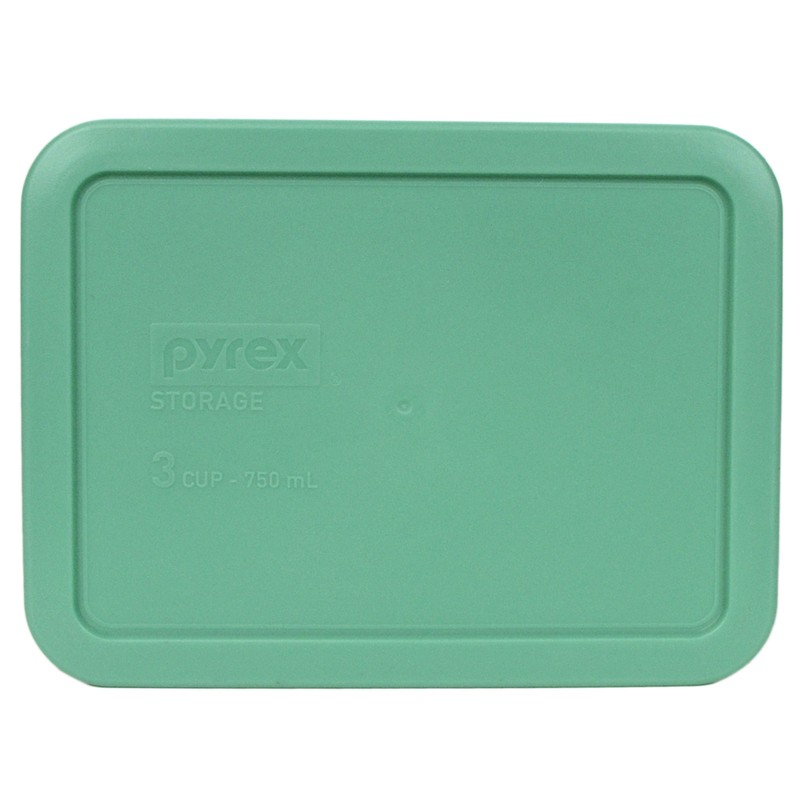 Pyrex 7210-PC 2 Pack Rectangular 3 Cup Green Replacement Lid Cover Made in USA gallery