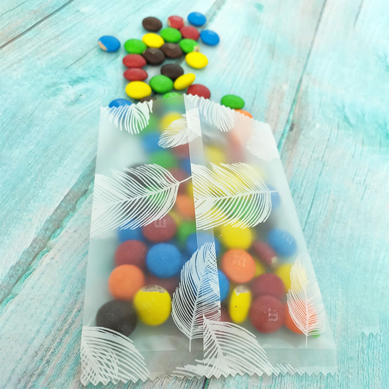 200 Color Print Design Poly Cellophane Bags with Tear Notch for Candy Goodies gallery