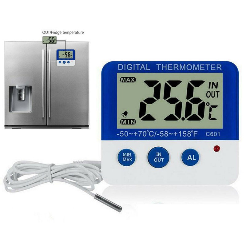 Digital Thermometer ℃/℉ LED Electronic Temperature Freezer Alarm Magnet Stander gallery