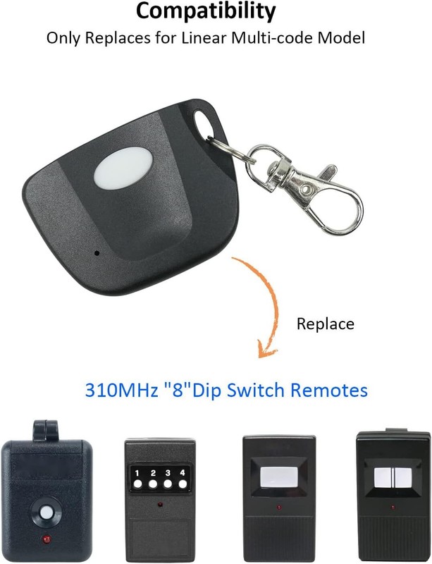 2pcs For Linear Delta3 Remote Control Garage Door Opener 8 Dip Switch 310MHZ 🆕 gallery