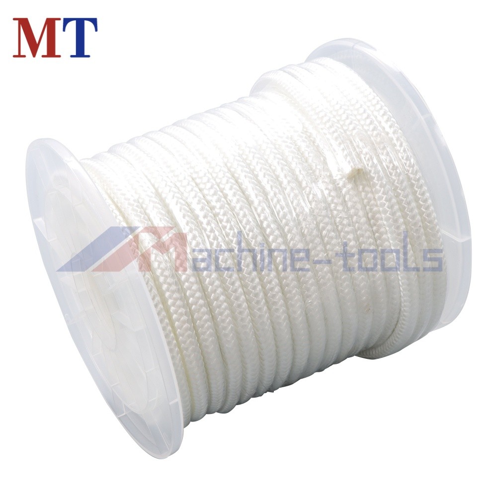 5/16" x 100' White Nylon Solid Braid Knot Rope High UV & Abrasion Resistance
