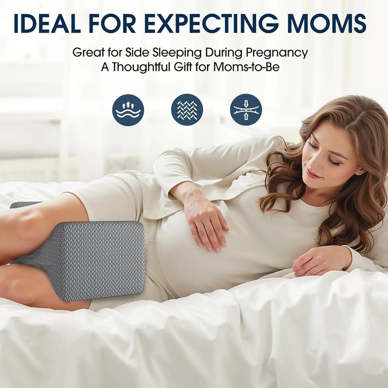 Knee Pillow for Side Sleepers Memory Foam Sciatica Pain Relief Leg Pillow, Remov gallery