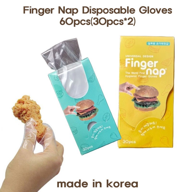 60pcs Finger Nap (30pcs*2packs) Disposable Gloves Hygiene Chicken Fillet Pizza gallery