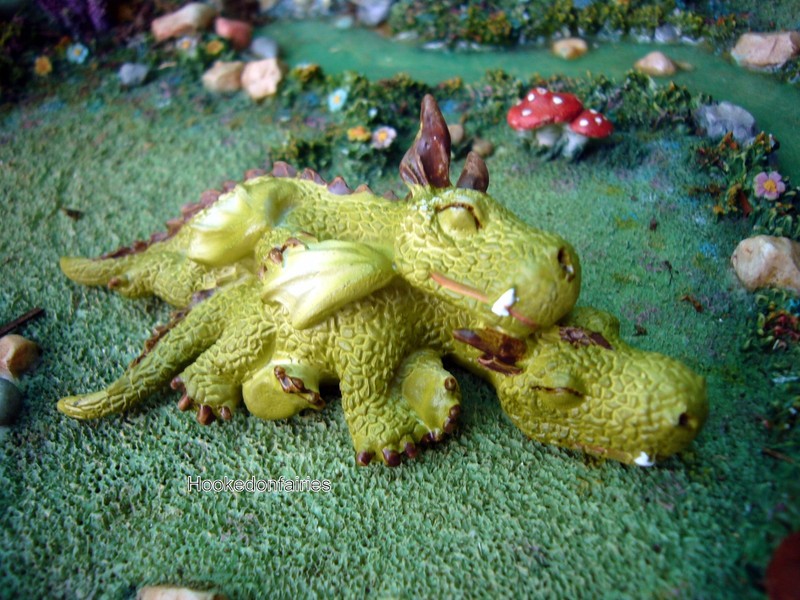Miniature Dragon Cuddling Napping TO 4533 Fairy Garden Dragon gallery