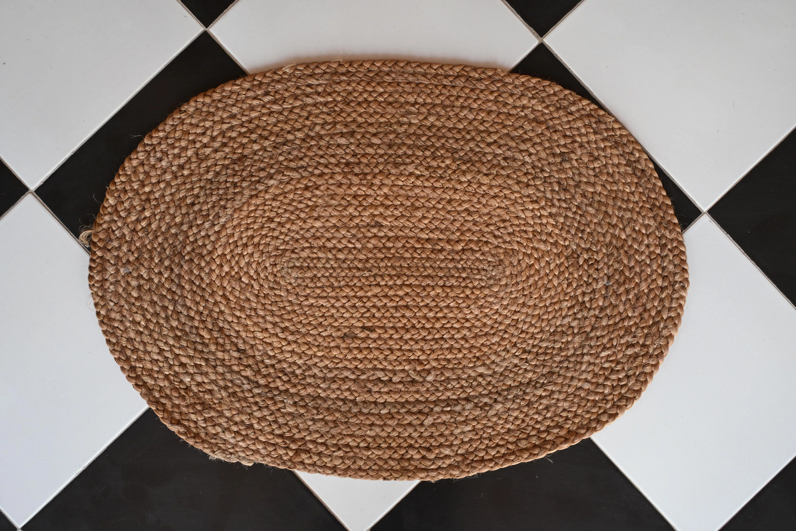Rugmoda Jute Natural Braided Round Doormat 1.5x2 ft Entryway Accent Rug gallery