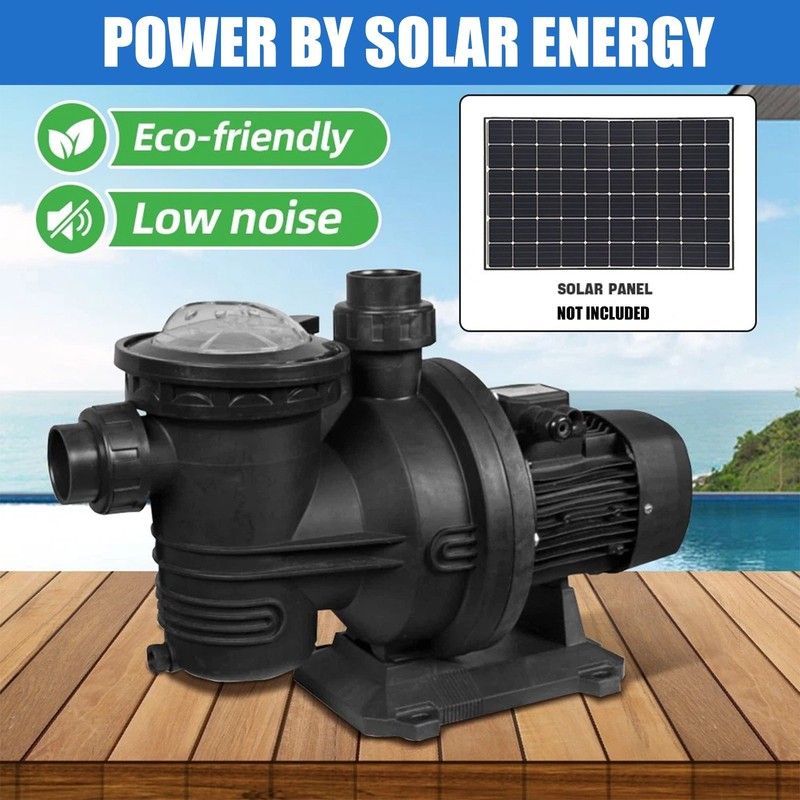 500W Solar Pump Inground Swimming Pool Pump DC48V Brushless Motor 74GPM 49' Hmax gallery
