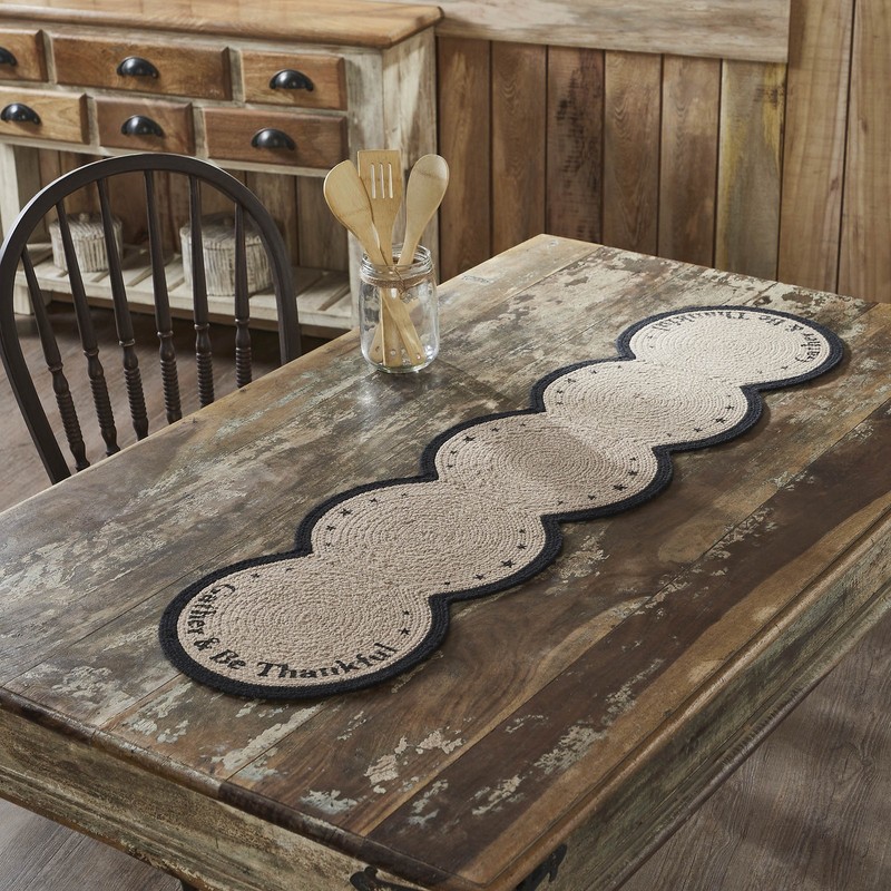 VHC Brands Table Runner, Stenciled Gather & Be Thankful 12x48 Inch gallery