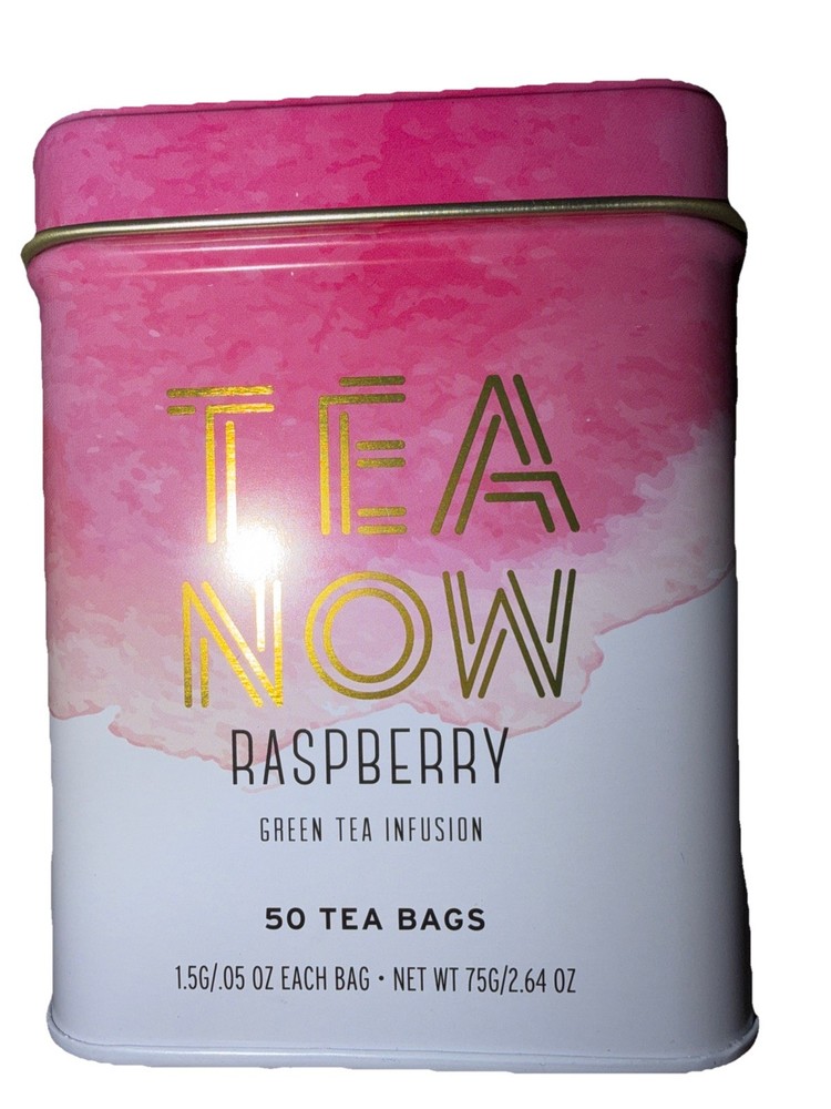 TEA NOW 💖 50 Tea Bags RASPBERRY GREEN TEA INFUSION 💖 BB: 11/2027