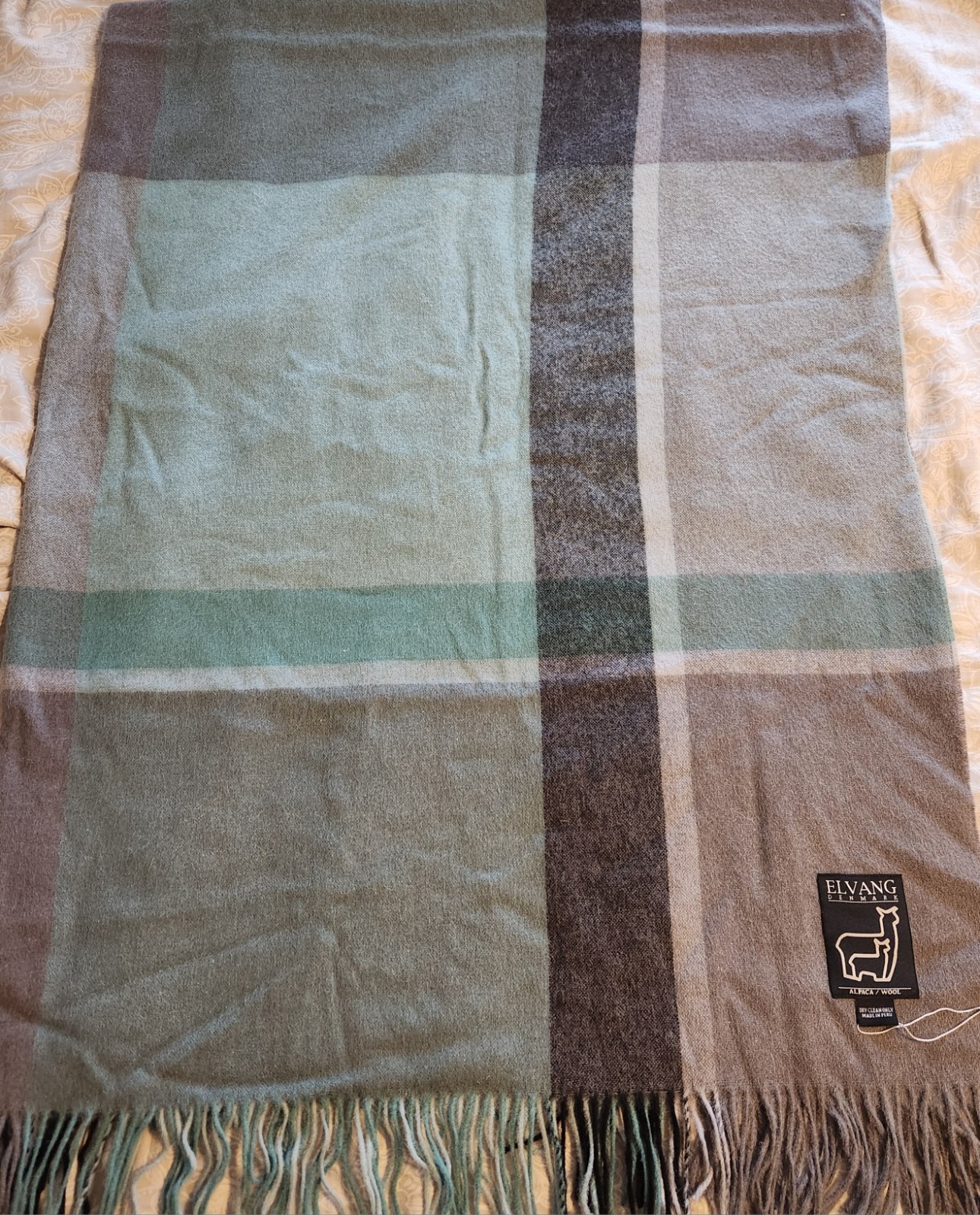 Elvang Denmark Alpaca Wool Throw Blanket Made in Peru NWOT gallery