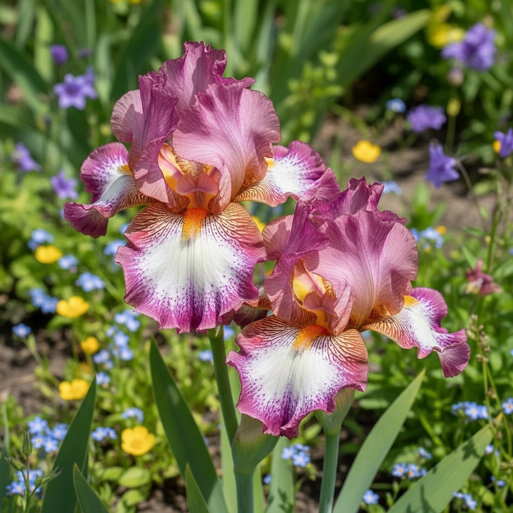 50 Rare Iris Seeds – Pink & Yellow Bicolor Ruffled Bearded Iris gallery