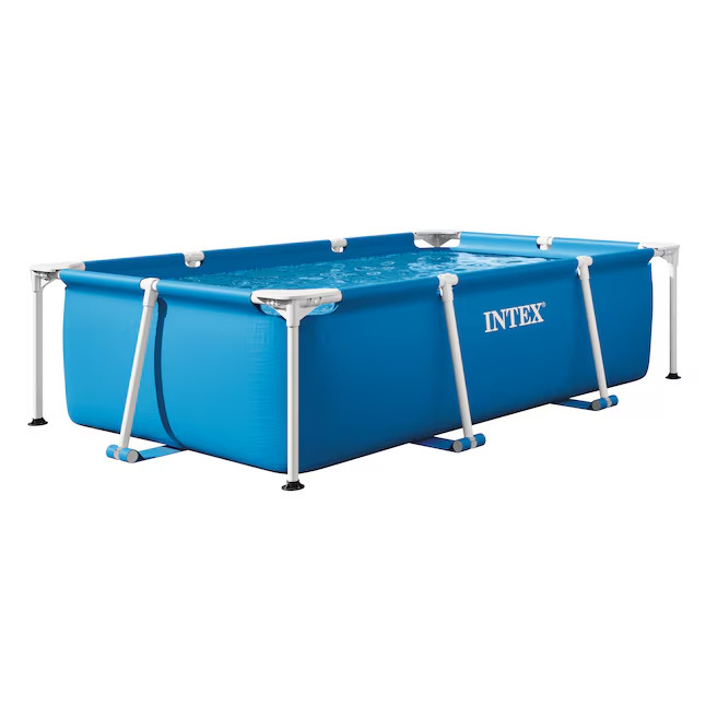 Intex 86in x 23in Rectangular Frame Above Ground Outdoor Splash Swimming Pool gallery