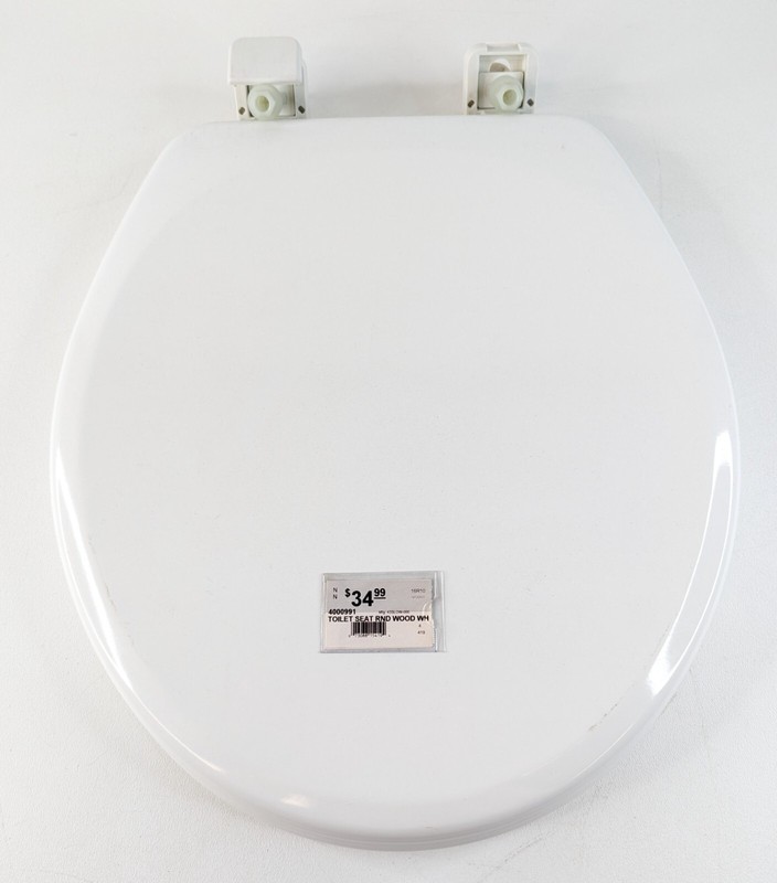 Mayfair 843SLOW-000 White Plastic Hinge Molded Wood Slow Close Toilet Seat gallery