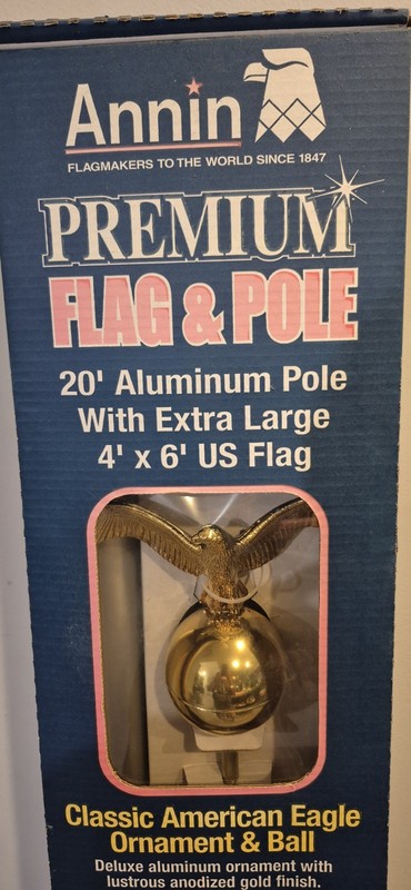 Annin Flagmakers Premium Flag and Pole Set 4x6 20ft Pole With Eagle Topper gallery