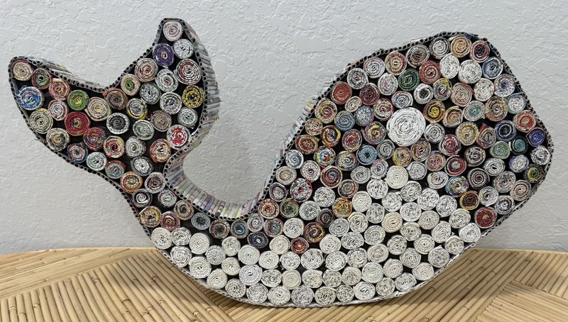 Folk Art Handmaid Decorative Whale Sculpture Quilling Home Decor Recycled Paper gallery