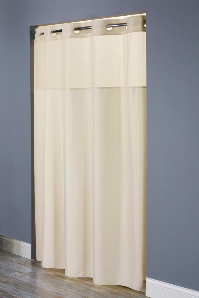 Focus Window Hookless Shower Curtains, Mystery Beige 71” L x 77” W gallery