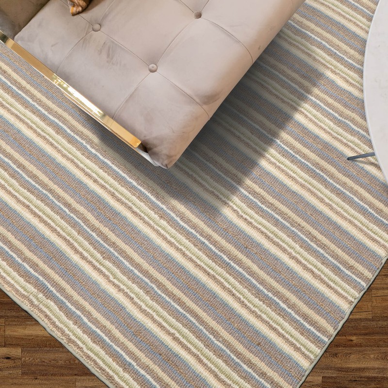 LoomBloom Multi Sizes Multi Color Hand Woven Striped New Zealand Wool Area Rug gallery