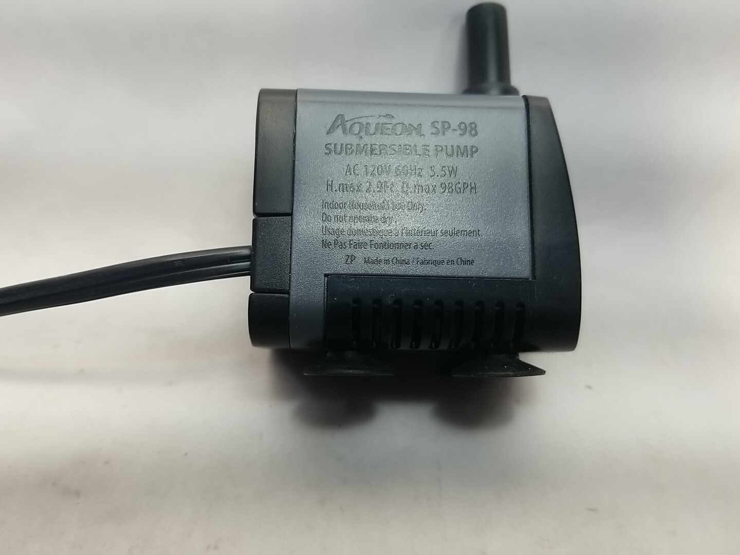 NOS Aqueon Miniature Submersible Water Pump, 120VAC, 5.5W, 60Hz, SP-98, 3130158 gallery