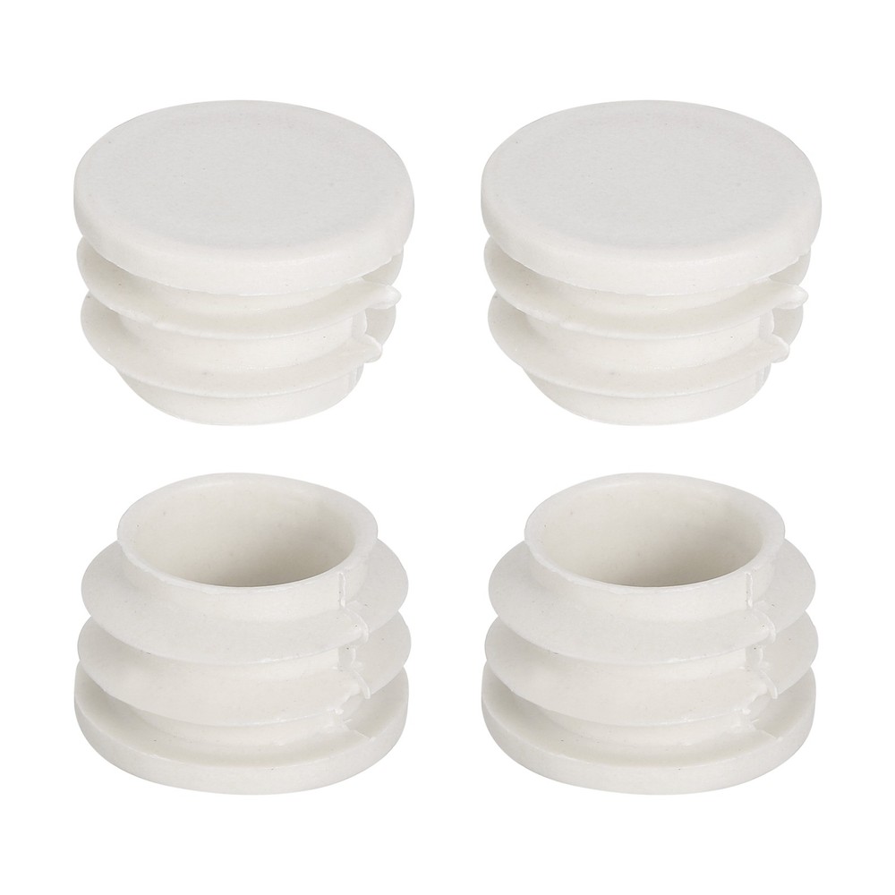 1"(25mm) Round Plastic Plug, 4 Pcs White End Cap Plastic Plug Cap Insert