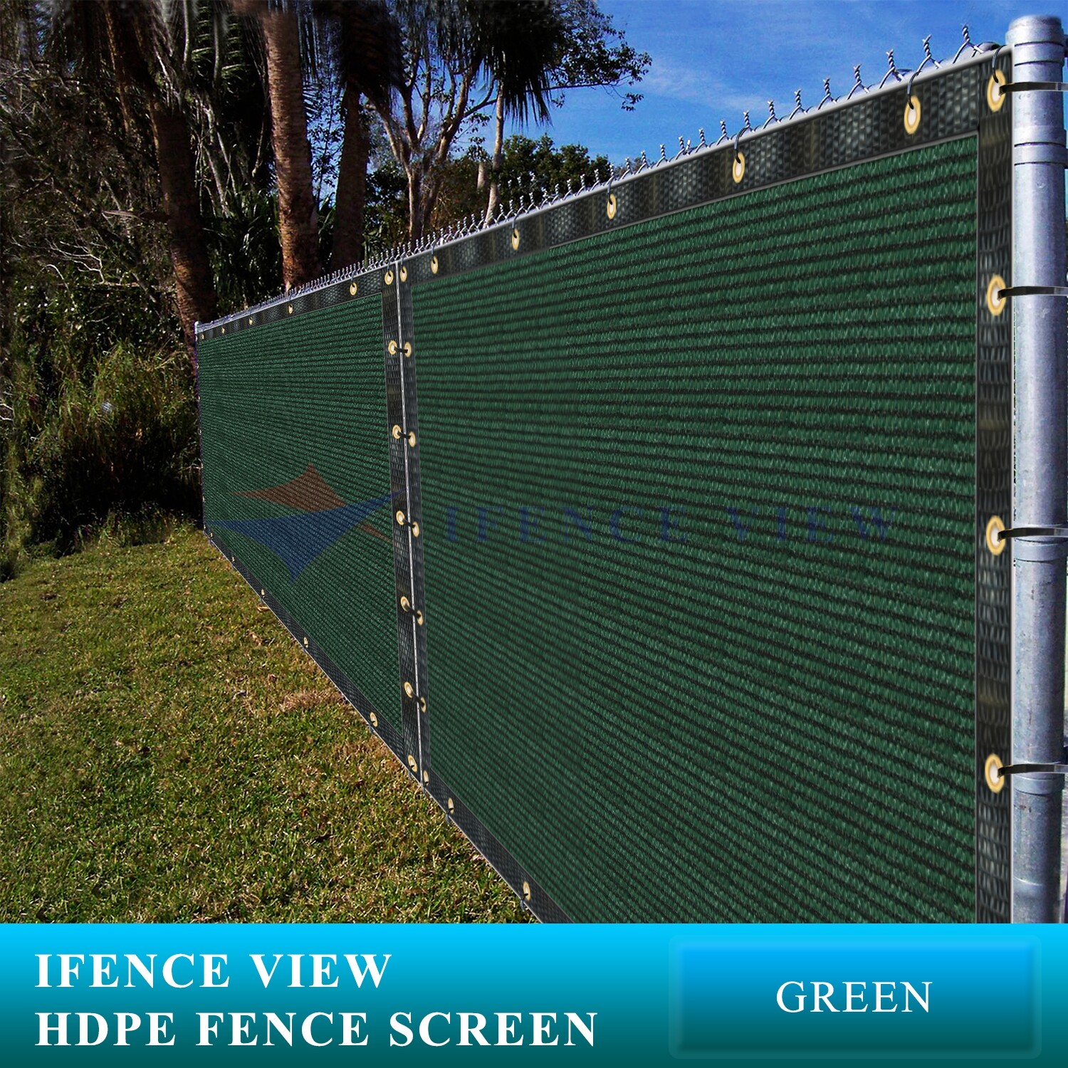 Ifenceview 16 FT Width Green Fence Privacy Screen Awning Canopy Patio Top Cover gallery