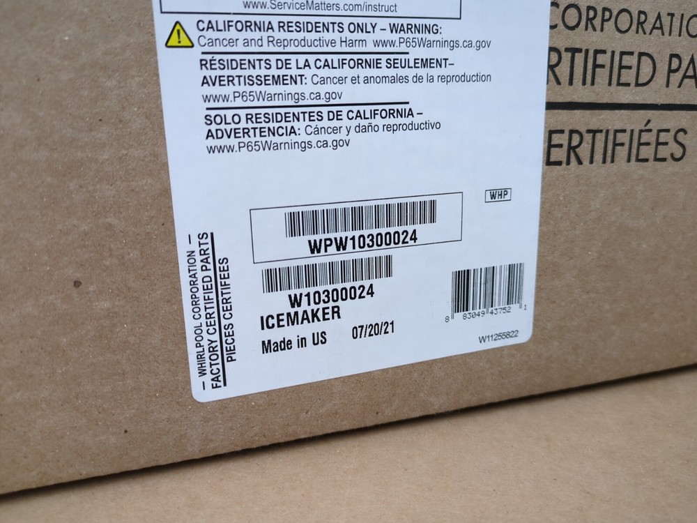WPW10300024 Icemaker