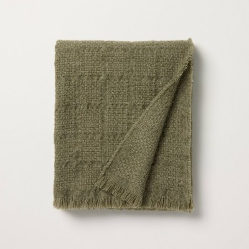 Woven Grid Throw Blanket Green - Hearth & Hand™ with Magnolia