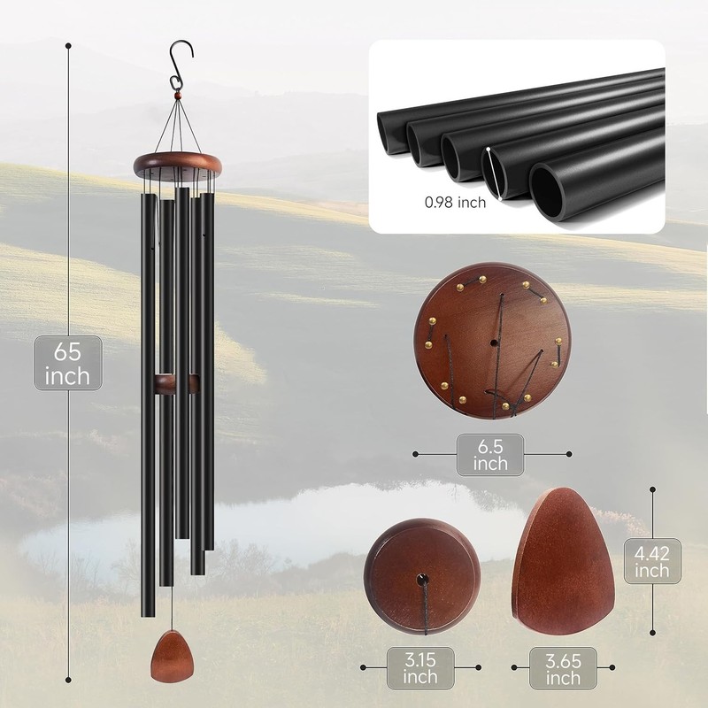 65" Extra Large Wind Chimes for Outside Deep Tone,Big WindChimes for Outdoor Por gallery
