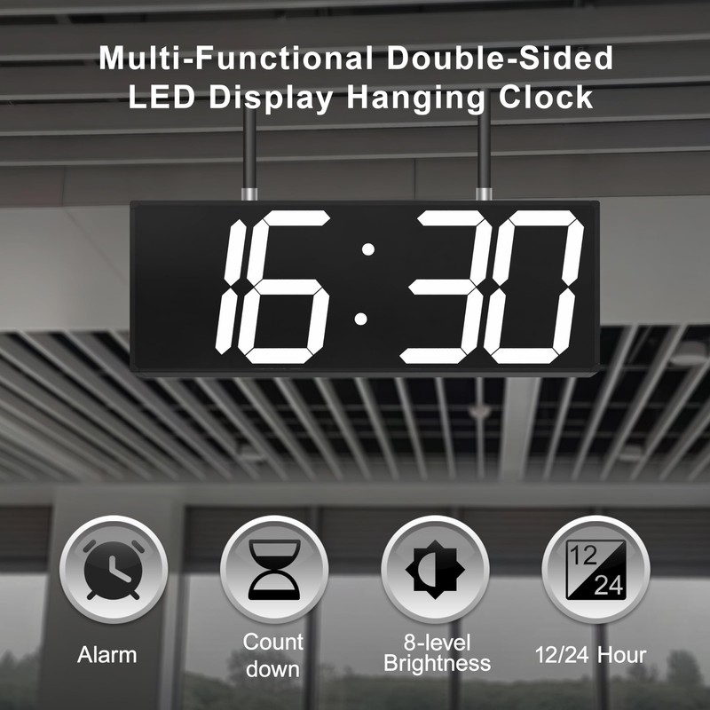 CHKOSDA Digital Wall Clock with Double Sided Display, Large Digital Clock wit... gallery