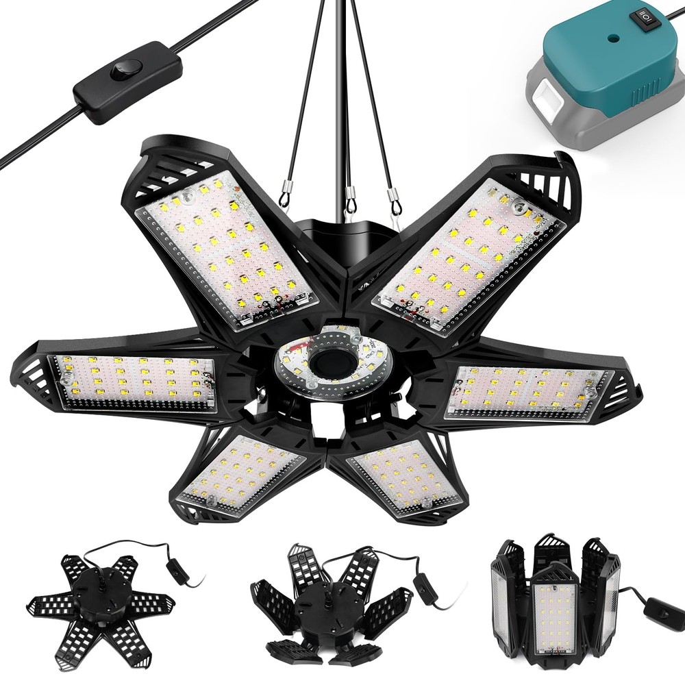 LED Work Light Compatible Makita 18V Battery 68W 6800LM Garage Flood Lights