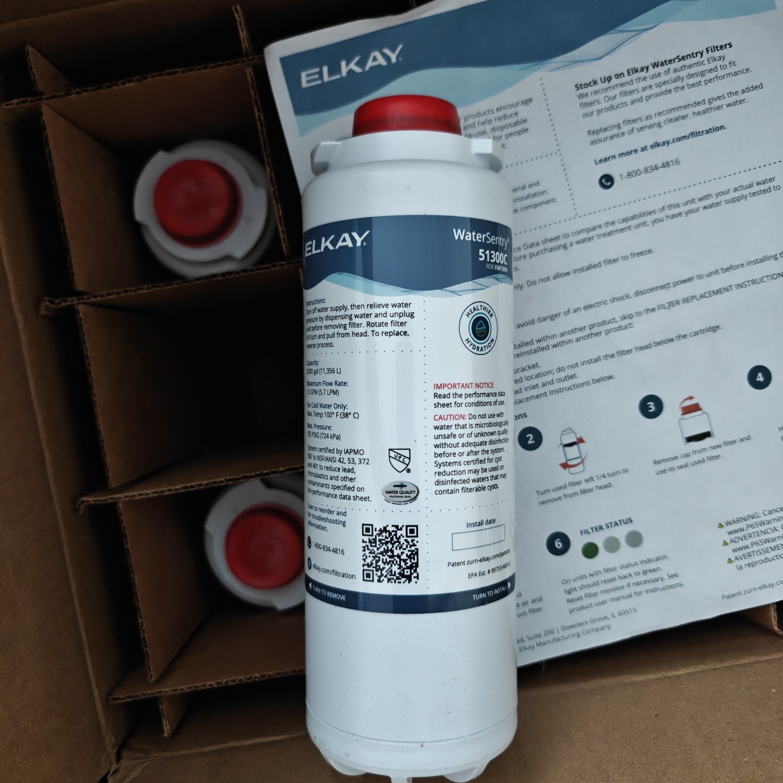 Elkay WaterSentry 51300C Lead + Microplastics NSF/ANSI Certified Filter (Bott... gallery